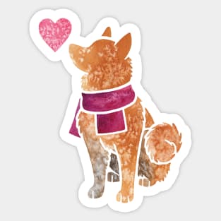 Finnish Spitz watercolour Sticker